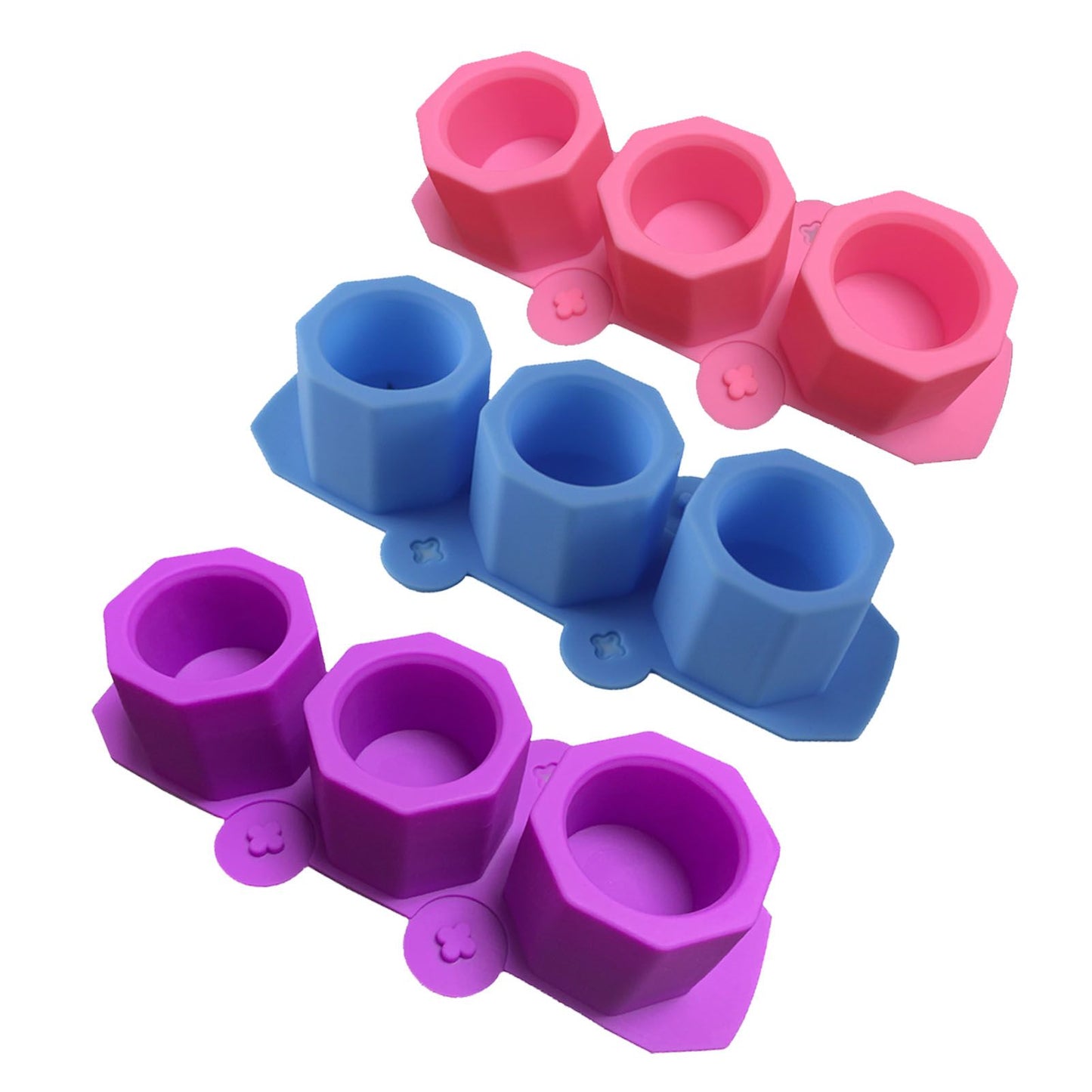 3 Pcs Silicone Planter Mold For Making Concrete Flower Pots DIY Succulent Plants Blue Pink Purple V1294-YM0512-3118220287611