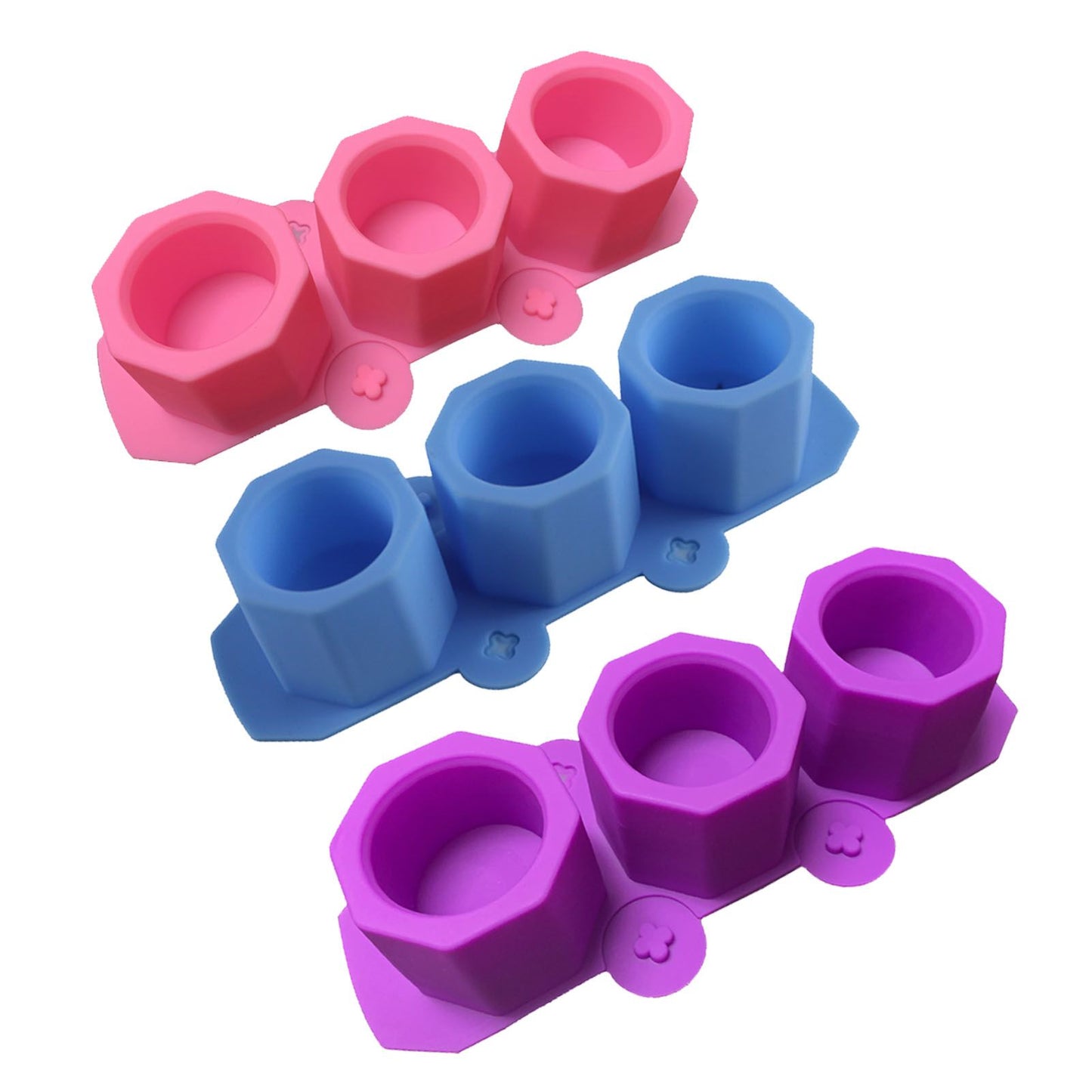 3 Pcs Silicone Planter Mold For Making Concrete Flower Pots DIY Succulent Plants Blue Pink Purple V1294-YM0512-3118220287611