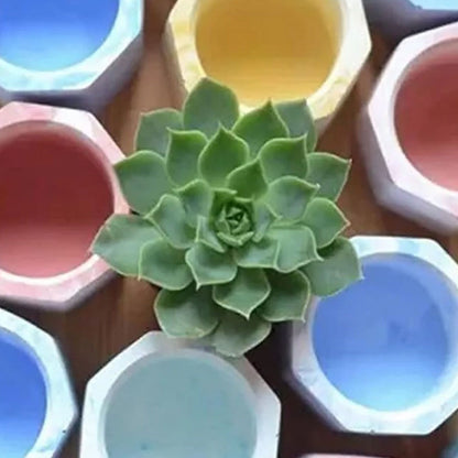 3 Pcs Silicone Planter Mold For Making Concrete Flower Pots DIY Succulent Plants Blue Pink Purple V1294-YM0512-3118220287611