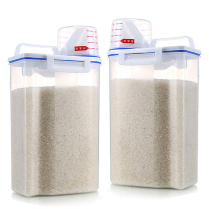Rice Storage Barrel 2KG Capacity BPA Free Airtight Cereal Container with Measuring Cup Lid for Grain Flour V1294-YM0512-3118220287911