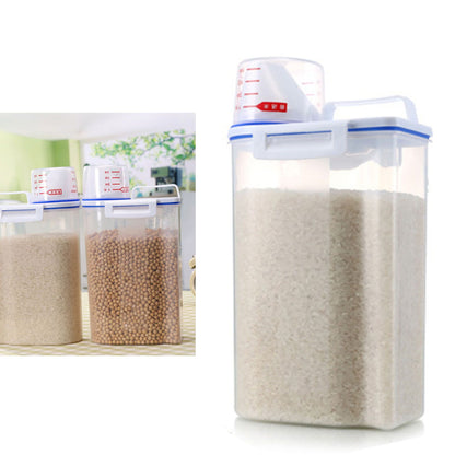 Rice Storage Barrel 2KG Capacity BPA Free Airtight Cereal Container with Measuring Cup Lid for Grain Flour V1294-YM0512-3118220287911