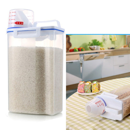 Rice Storage Barrel 2KG Capacity BPA Free Airtight Cereal Container with Measuring Cup Lid for Grain Flour V1294-YM0512-3118220287911
