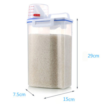 Rice Storage Barrel 2KG Capacity BPA Free Airtight Cereal Container with Measuring Cup Lid for Grain Flour V1294-YM0512-3118220287911