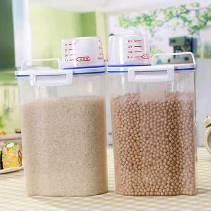 Rice Storage Barrel 2KG Capacity BPA Free Airtight Cereal Container with Measuring Cup Lid for Grain Flour V1294-YM0512-3118220287911