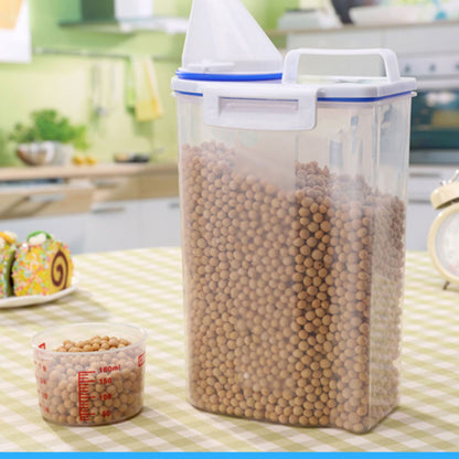 Rice Storage Barrel 2KG Capacity BPA Free Airtight Cereal Container with Measuring Cup Lid for Grain Flour V1294-YM0512-3118220287911