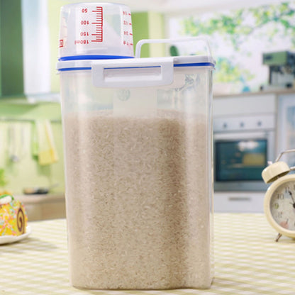 Rice Storage Barrel 2KG Capacity BPA Free Airtight Cereal Container with Measuring Cup Lid for Grain Flour V1294-YM0512-3118220287911