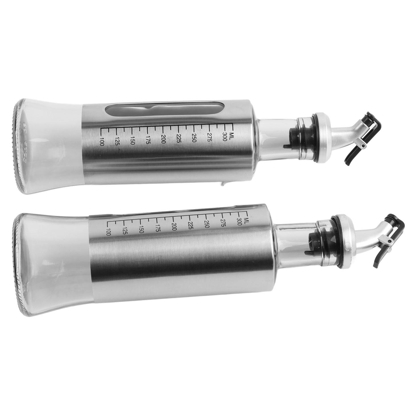 2 Pcs Oil Dispenser Bottle 300ml Thickened Scale Design Visual Seasoning Bottle for Home Kitchen V1294-YM0512-3118220288111