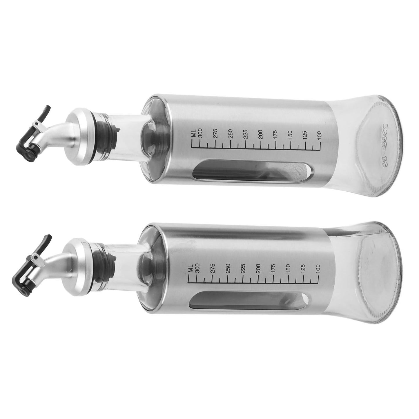 2 Pcs Oil Dispenser Bottle 300ml Thickened Scale Design Visual Seasoning Bottle for Home Kitchen V1294-YM0512-3118220288111