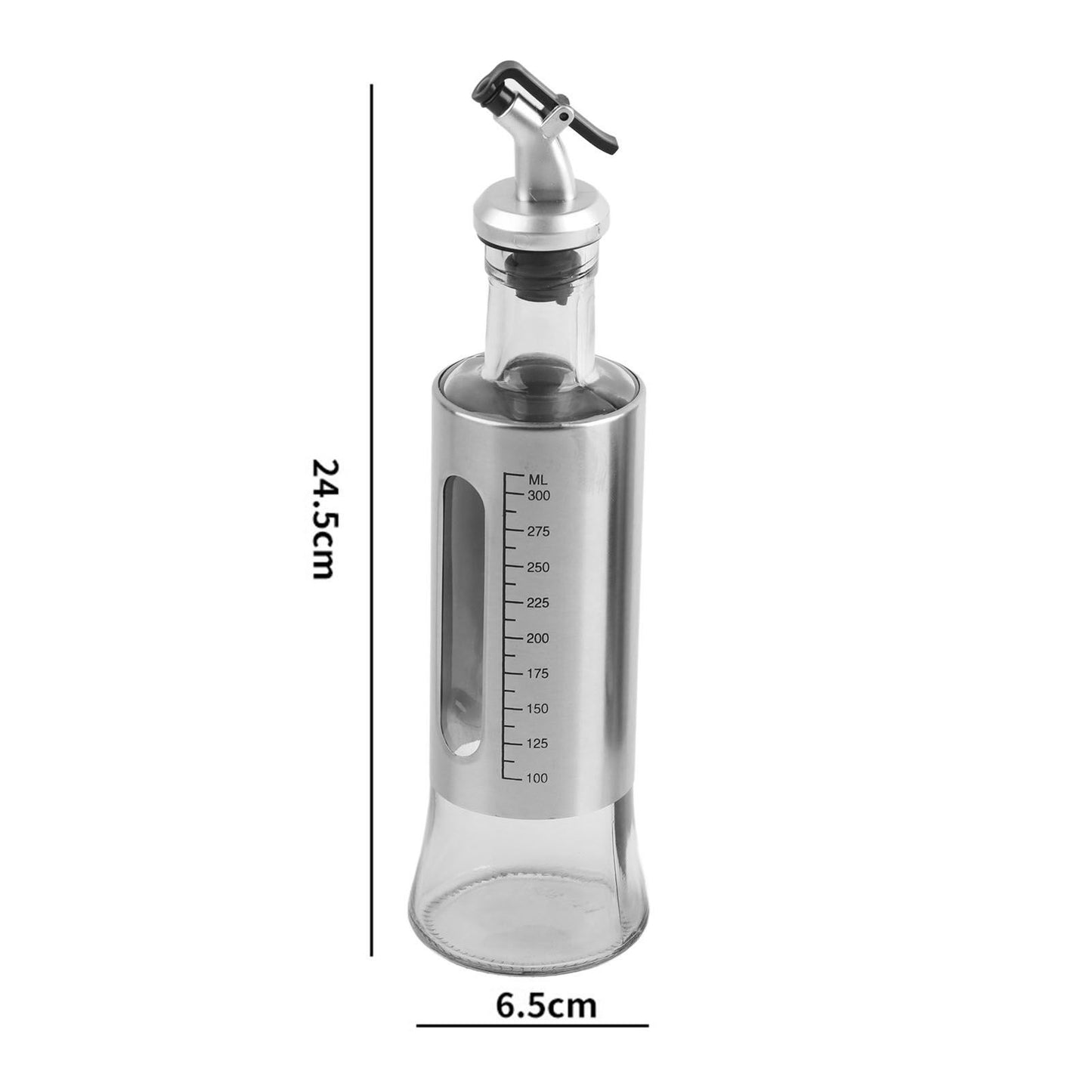 2 Pcs Oil Dispenser Bottle 300ml Thickened Scale Design Visual Seasoning Bottle for Home Kitchen V1294-YM0512-3118220288111