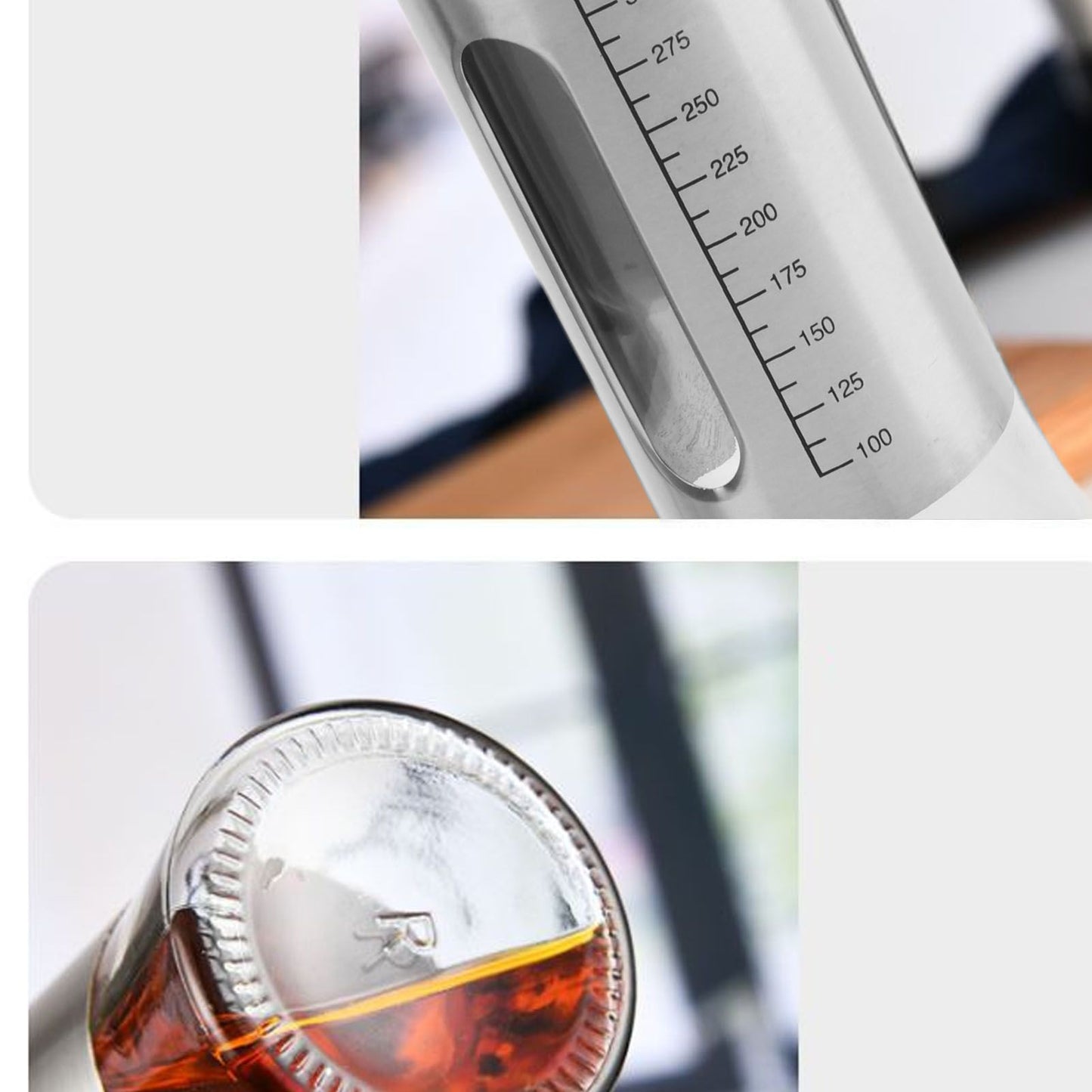 2 Pcs Oil Dispenser Bottle 300ml Thickened Scale Design Visual Seasoning Bottle for Home Kitchen V1294-YM0512-3118220288111