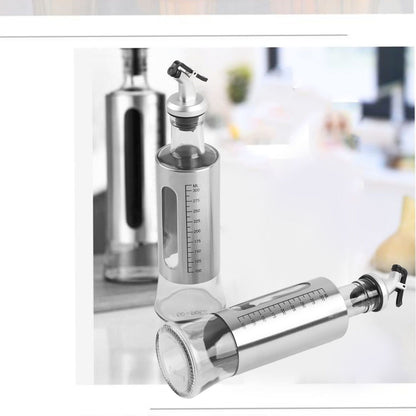 2 Pcs Oil Dispenser Bottle 300ml Thickened Scale Design Visual Seasoning Bottle for Home Kitchen V1294-YM0512-3118220288111