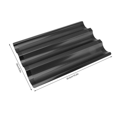 Baguette Pan Stainless Steel U Shape Uniform Heating Perforated Design French Bread Baking Pan for Home V1294-YM0512-3118220288811