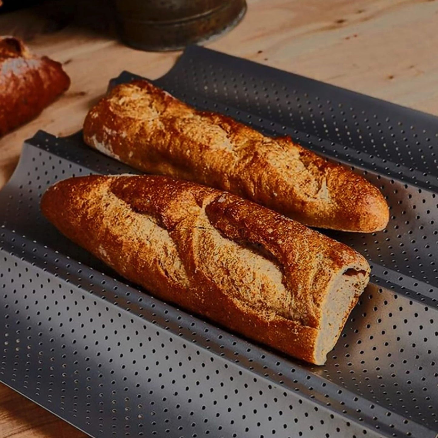 Baguette Pan Stainless Steel U Shape Uniform Heating Perforated Design French Bread Baking Pan for Home V1294-YM0512-3118220288811