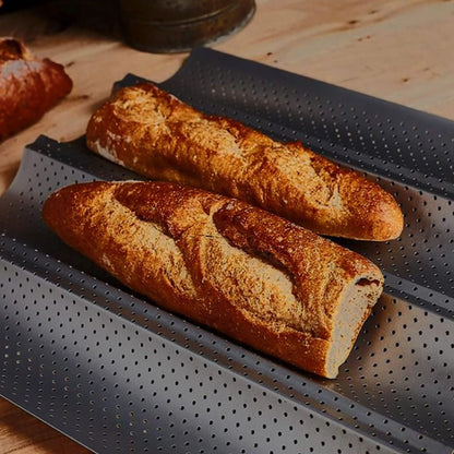 Baguette Pan Stainless Steel U Shape Uniform Heating Perforated Design French Bread Baking Pan for Home V1294-YM0512-3118220288811
