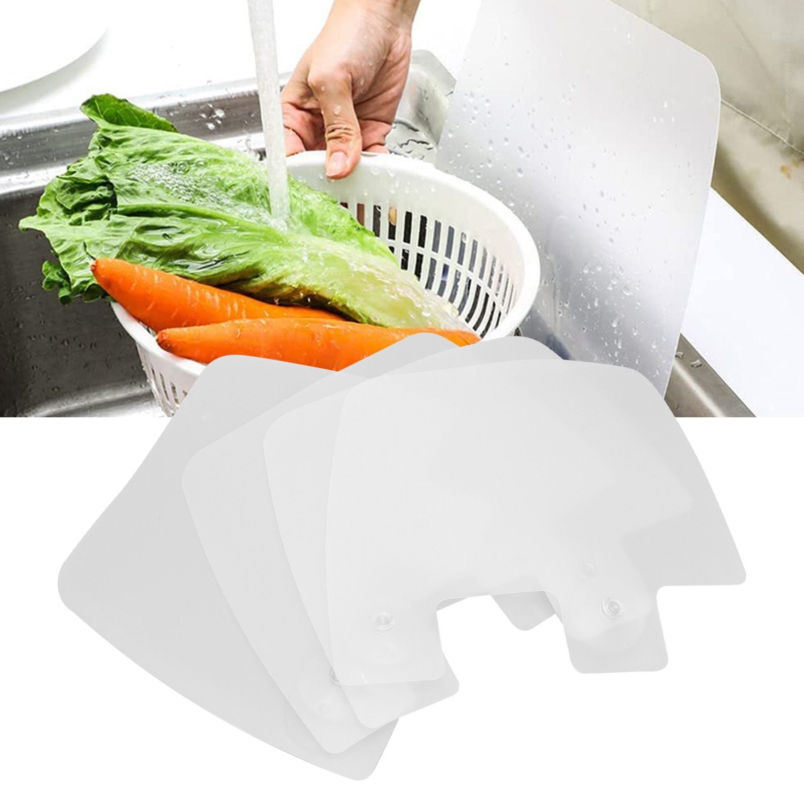 4Pcs Sink Splashing Guard Faucet Tap Mat ABS Water Catcher Draining Pad for Kitchen V1294-YM0512-3118220289011