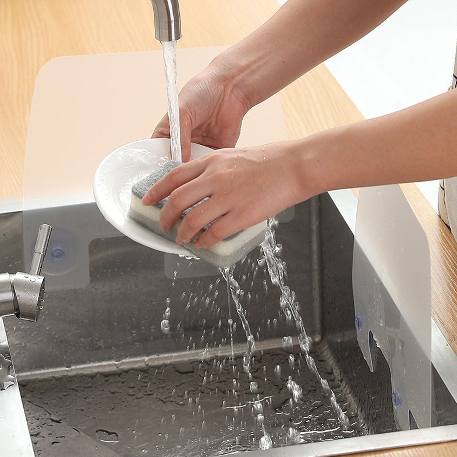 4Pcs Sink Splashing Guard Faucet Tap Mat ABS Water Catcher Draining Pad for Kitchen V1294-YM0512-3118220289011