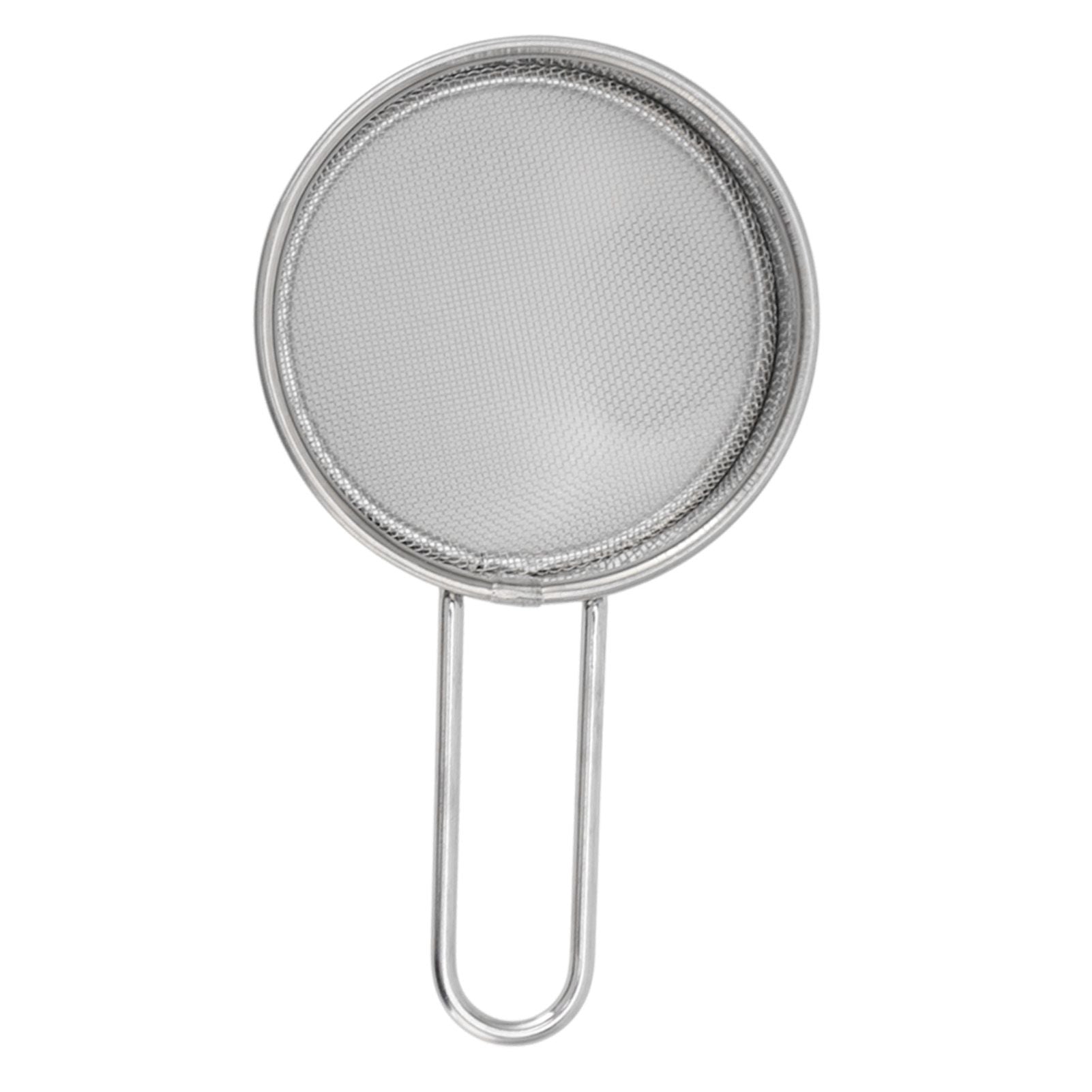 Flour Sieve Strainer 304 Stainless Steel Lightweight Easy Cleaning Ergonomic Handle Mesh Round Sifter for V1294-YM0512-3118220289111