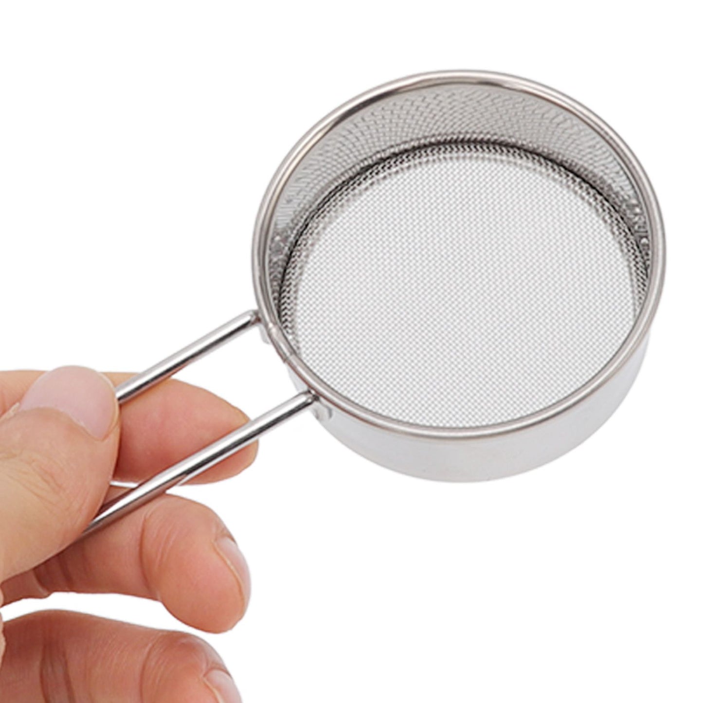 Flour Sieve Strainer 304 Stainless Steel Lightweight Easy Cleaning Ergonomic Handle Mesh Round Sifter for V1294-YM0512-3118220289111