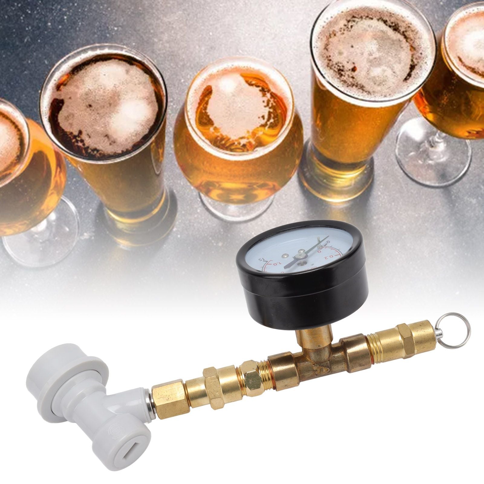 Beer Brew Adjustable Pressure Relief Valve Cola Keg Pressure Gauge Beer Keg Regulator 0-15PSI V1294-YM0512-3118220289611