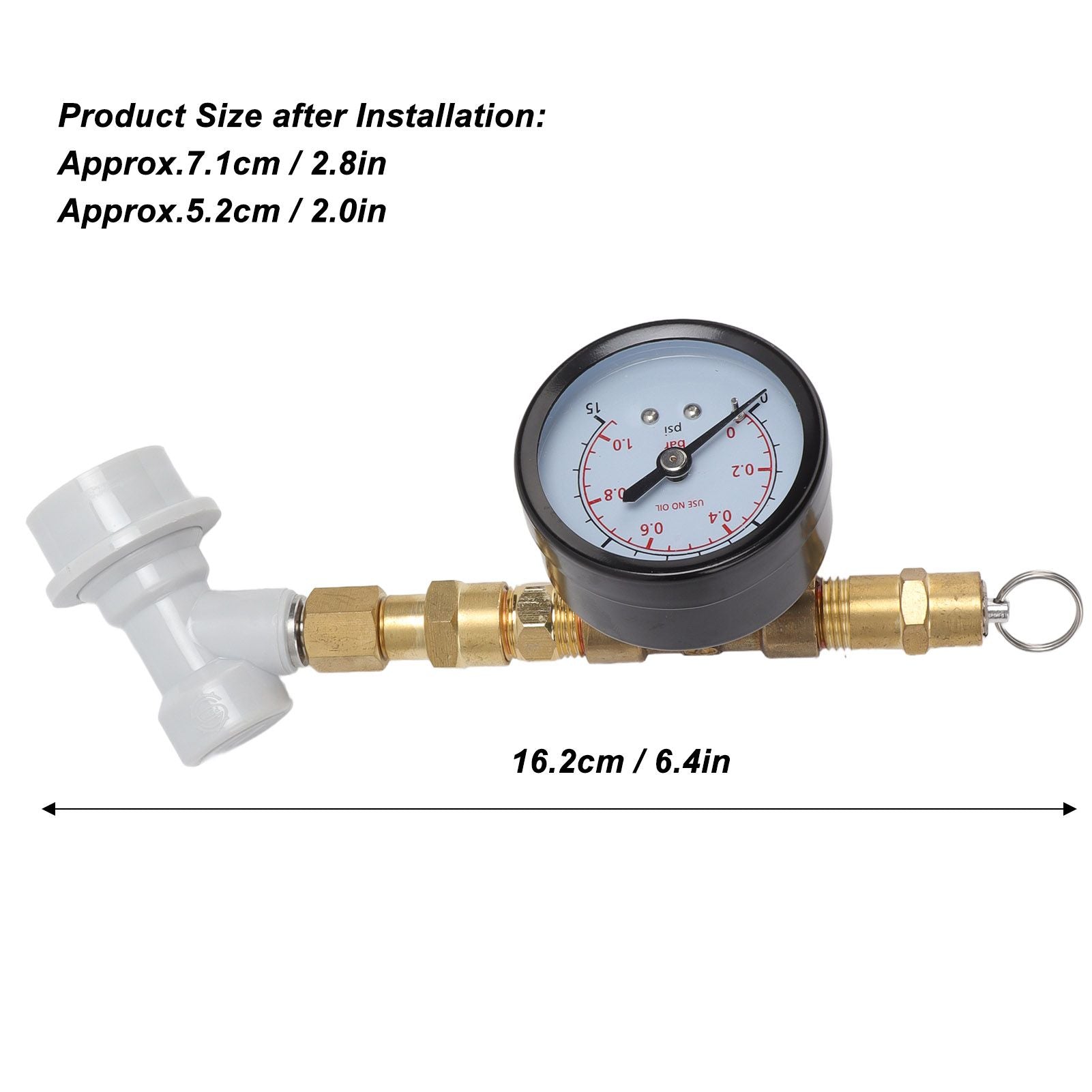 Beer Brew Adjustable Pressure Relief Valve Cola Keg Pressure Gauge Beer Keg Regulator 0-15PSI V1294-YM0512-3118220289611
