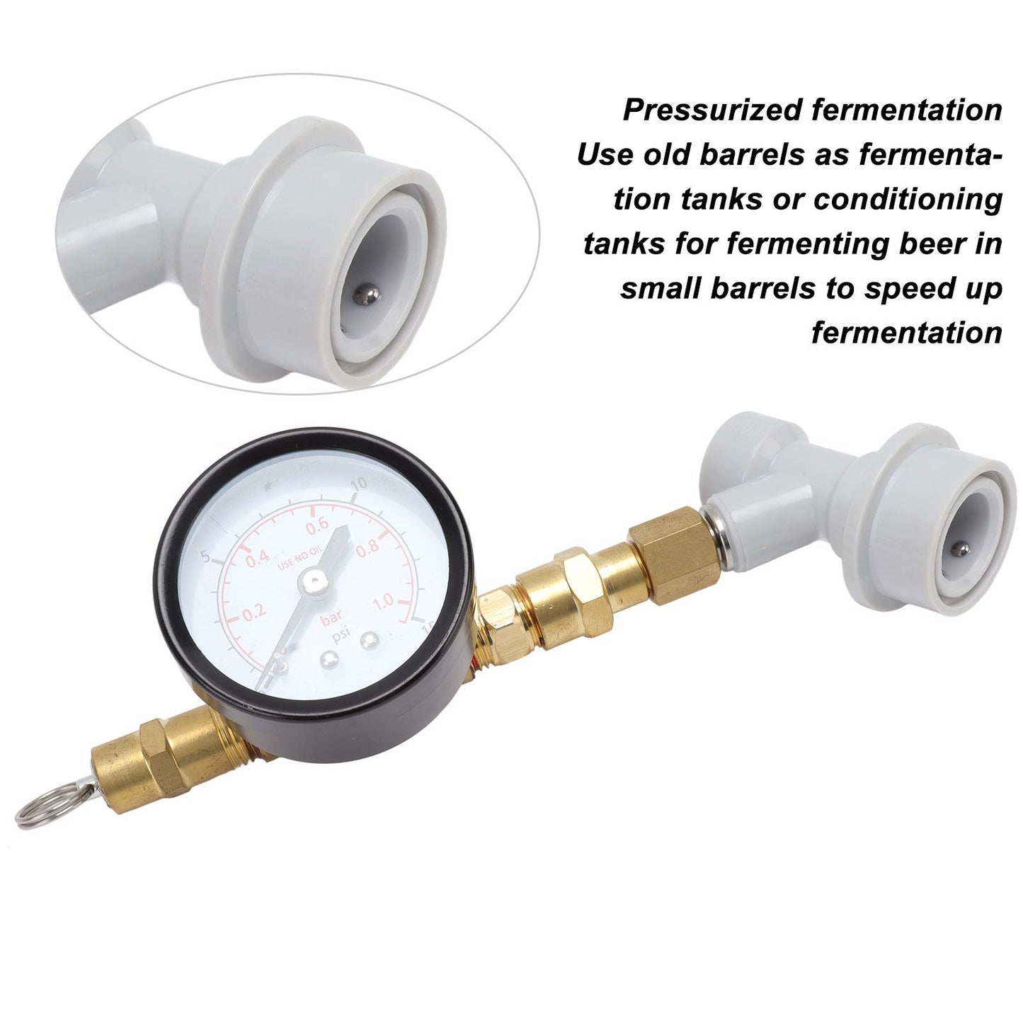 Beer Brew Adjustable Pressure Relief Valve Cola Keg Pressure Gauge Beer Keg Regulator 0-15PSI V1294-YM0512-3118220289611