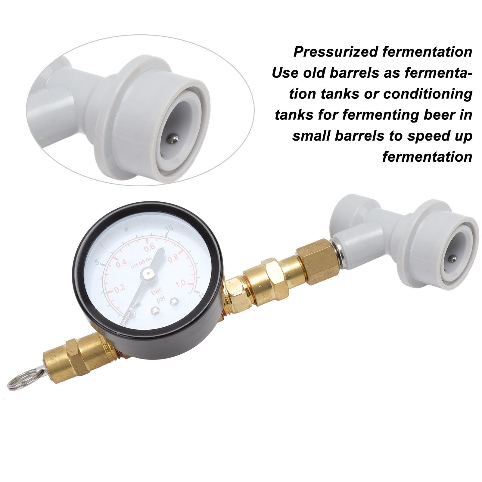 Beer Brew Adjustable Pressure Relief Valve Cola Keg Pressure Gauge Beer Keg Regulator 0-15PSI V1294-YM0512-3118220289611