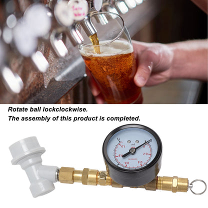 Beer Brew Adjustable Pressure Relief Valve Cola Keg Pressure Gauge Beer Keg Regulator 0-15PSI V1294-YM0512-3118220289611