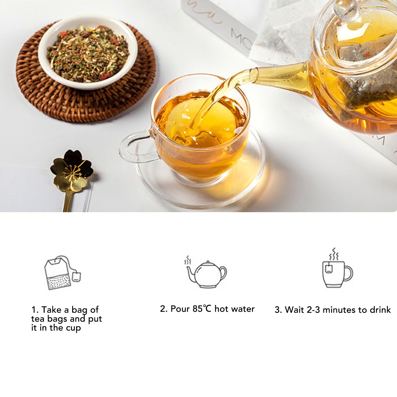 Chrysanthemum Cassia Seed Tea Bags 30 Count 150g Individual Package Herbal Tea Bags for Liver V1294-YM0512-3118220289711