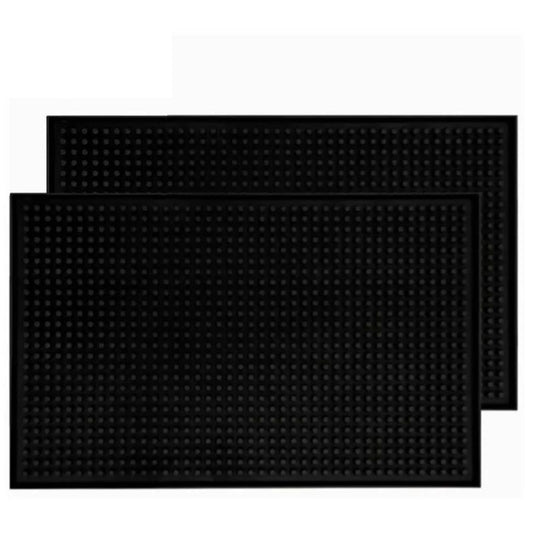 2 Pcs Bar Service Mat Black Waterproof Heat Insulating PVC Bar Countertop Spill Mat 45x30x1cm V1294-YM0512-3118220290311
