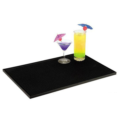 2 Pcs Bar Service Mat Black Waterproof Heat Insulating PVC Bar Countertop Spill Mat 45x30x1cm V1294-YM0512-3118220290311
