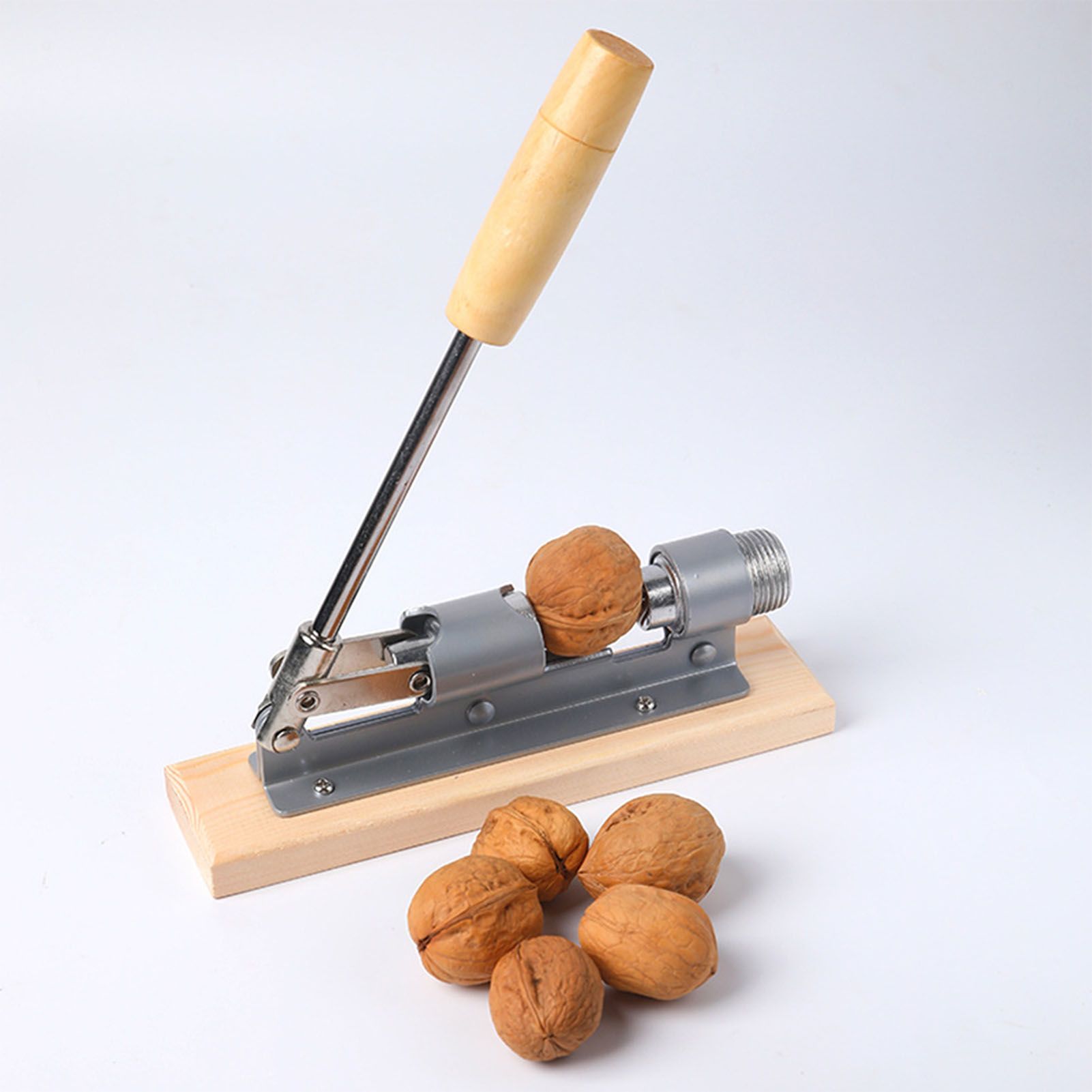 Pecan Nut Cracker Mechanical Regulable Design Wood Stainless Steel Walnut Plier Opener Tool V1294-YM0512-3118220290511