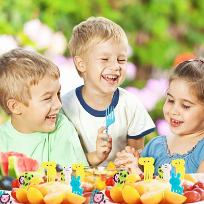 50 PCS Home Cartoon Fruit Fork Innovative Cute Animal Shape Plastic Children Bento Fruit Fork Set V1294-YM0512-3118220290911