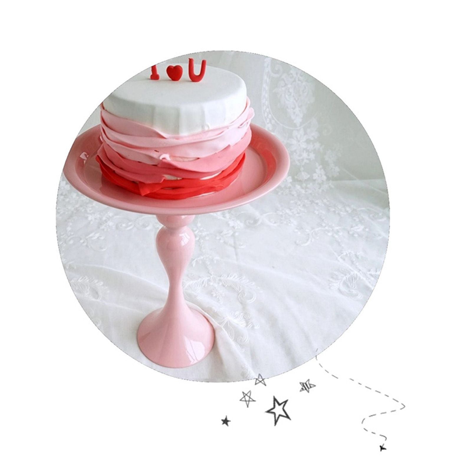 Cake Stand Minimalist Stable Decorative Multi Functional Cake Tray Holder for Cupcake Dessert Fruit Pink S V1294-YM0512-3118220291911