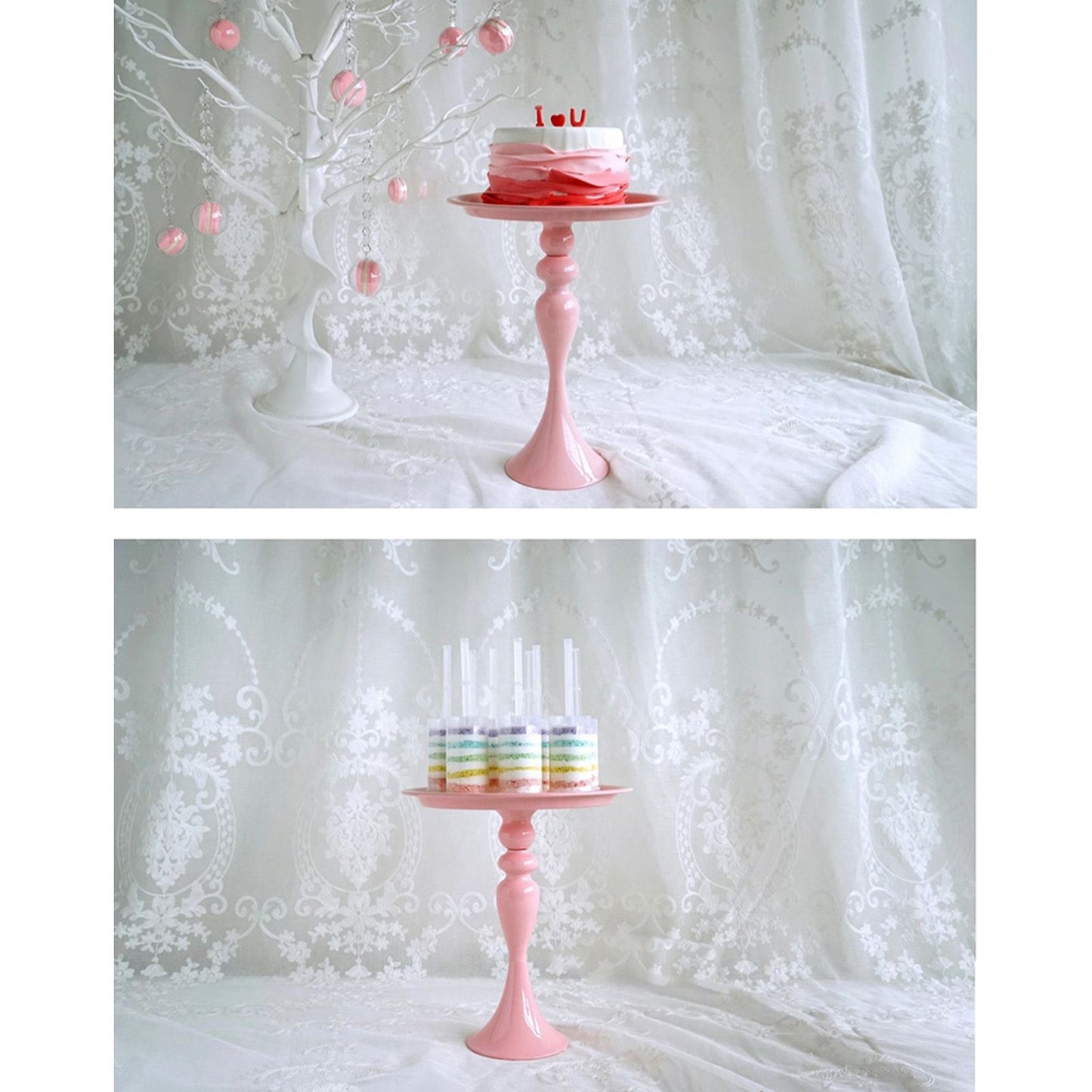 Cake Stand Minimalist Stable Decorative Multi Functional Cake Tray Holder for Cupcake Dessert Fruit Pink M V1294-YM0512-3118220291912