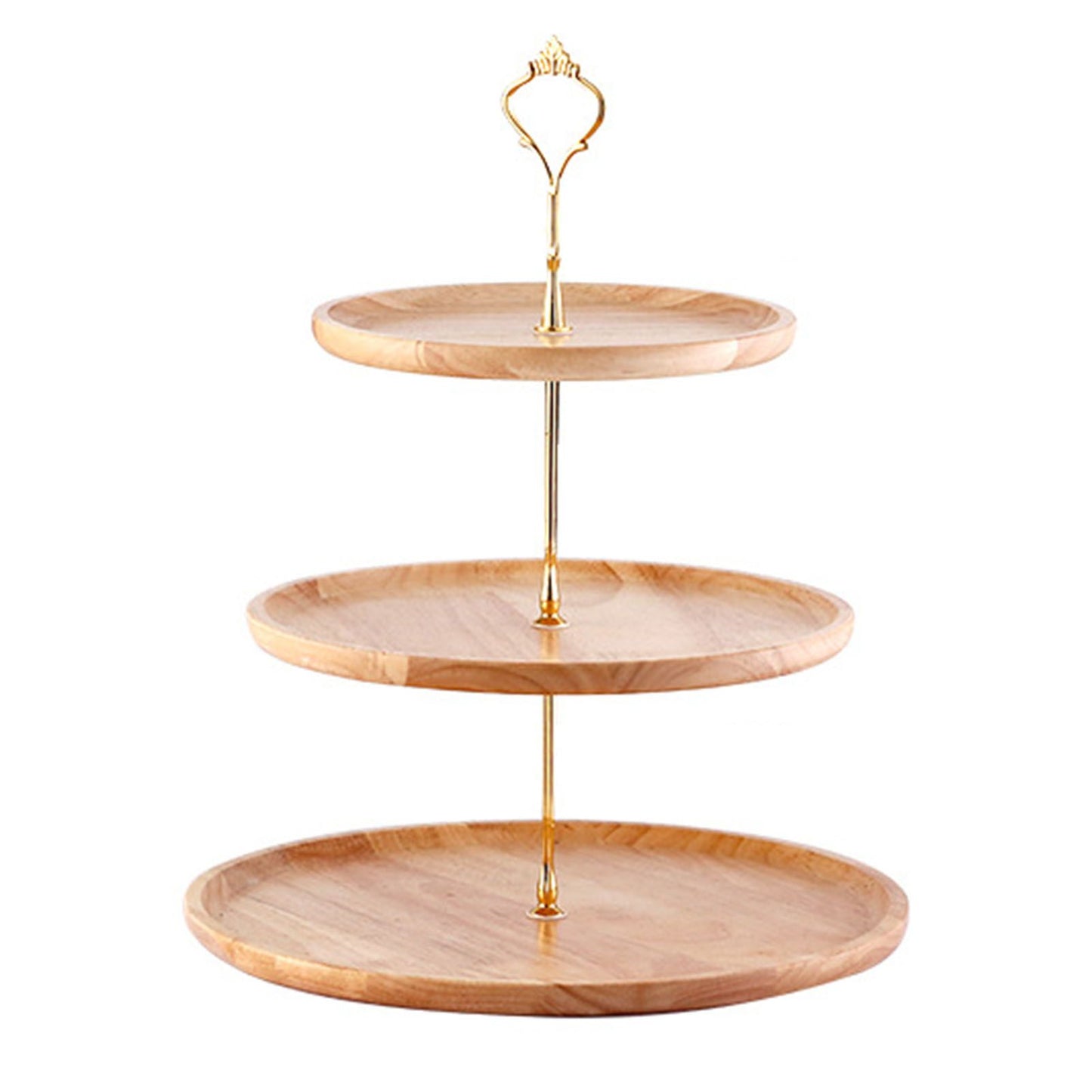 Fruit Plate Wood Natural Textured Simple Elegant Strong Durable Food Tray Cake Fruit Serving Tray 20+25+30cm V1294-YM0512-3118220292012