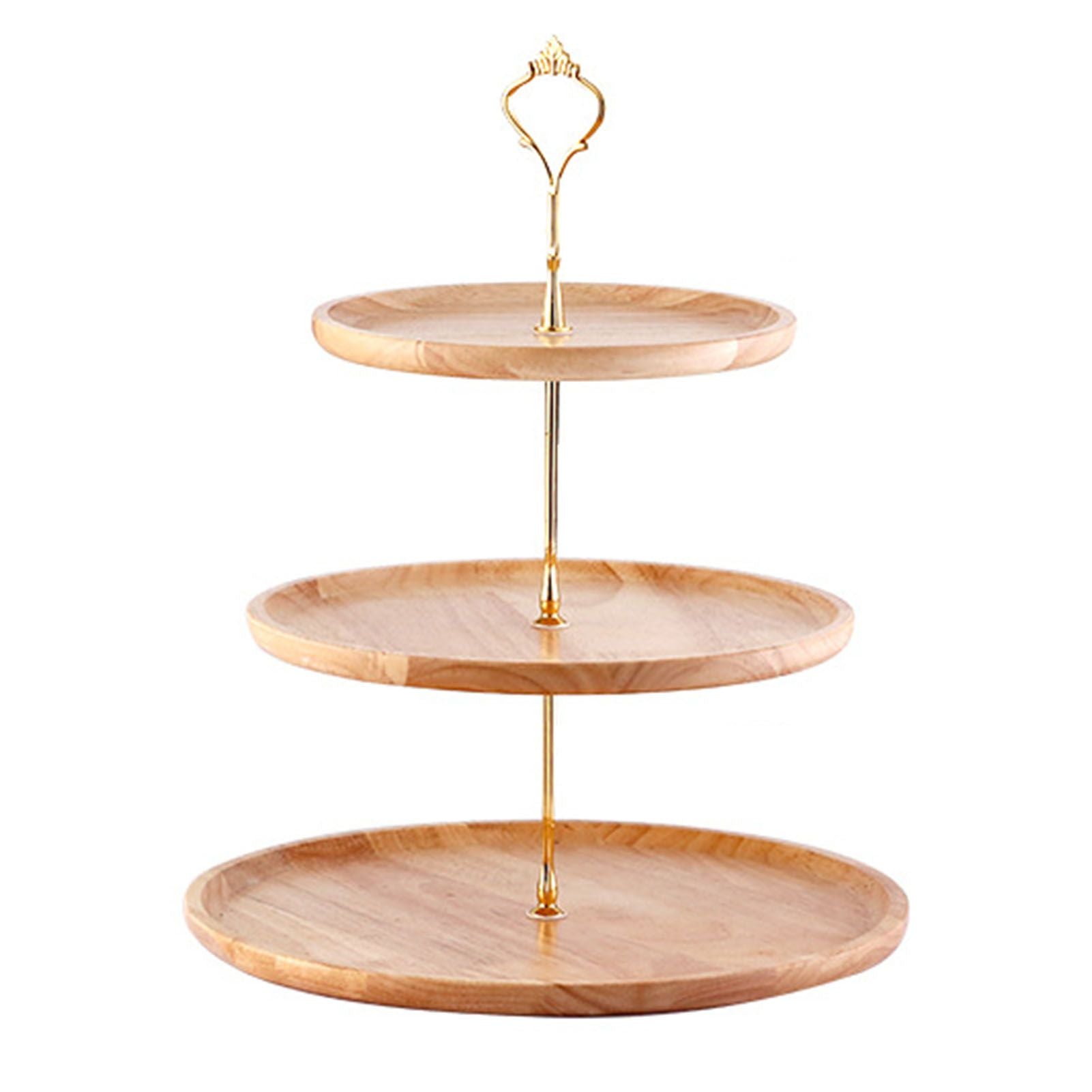 Fruit Plate Wood Natural Textured Simple Elegant Strong Durable Food Tray Cake Fruit Serving Tray 20+25+30cm V1294-YM0512-3118220292012