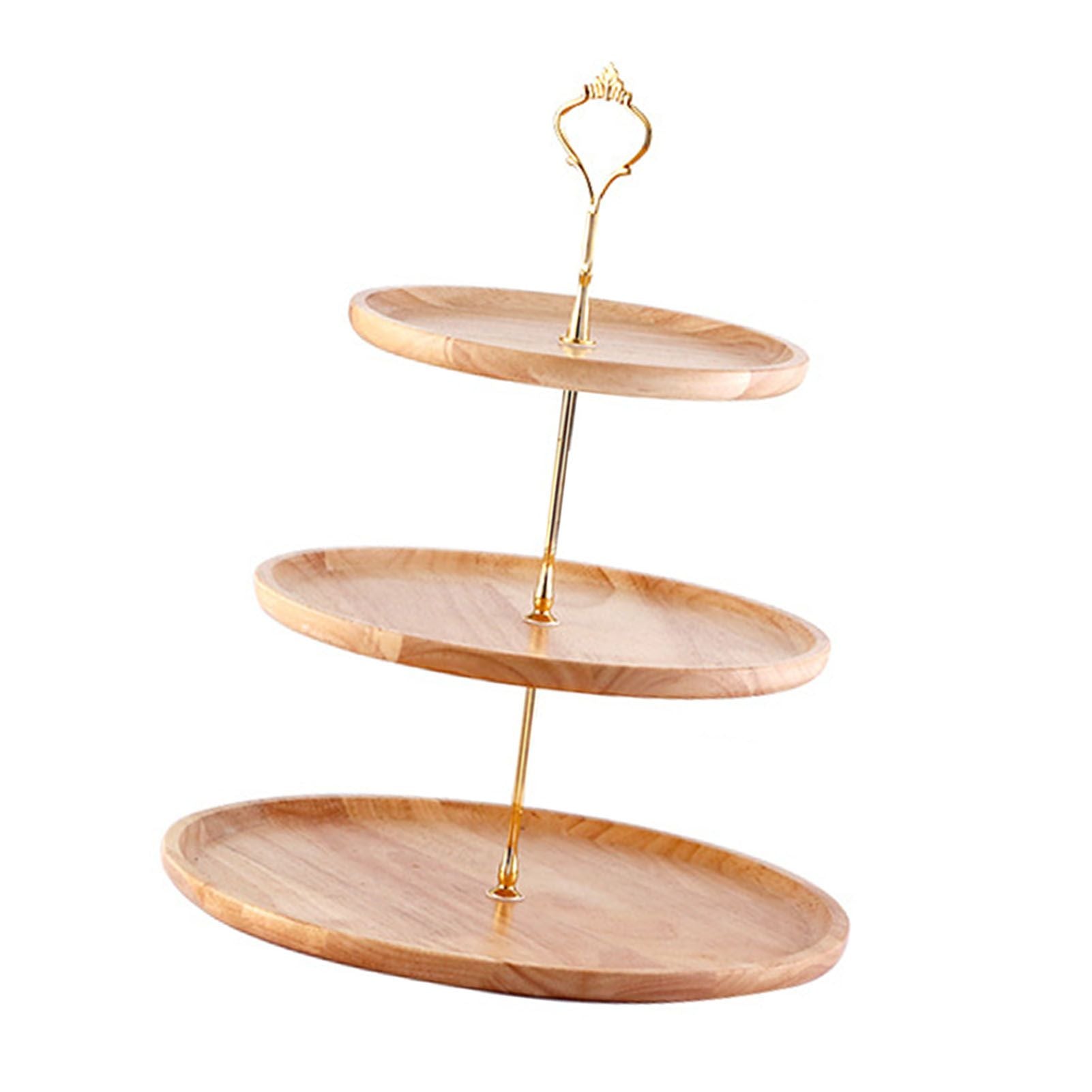 Fruit Plate Wood Natural Textured Simple Elegant Strong Durable Food Tray Cake Fruit Serving Tray 20+25+30cm V1294-YM0512-3118220292012
