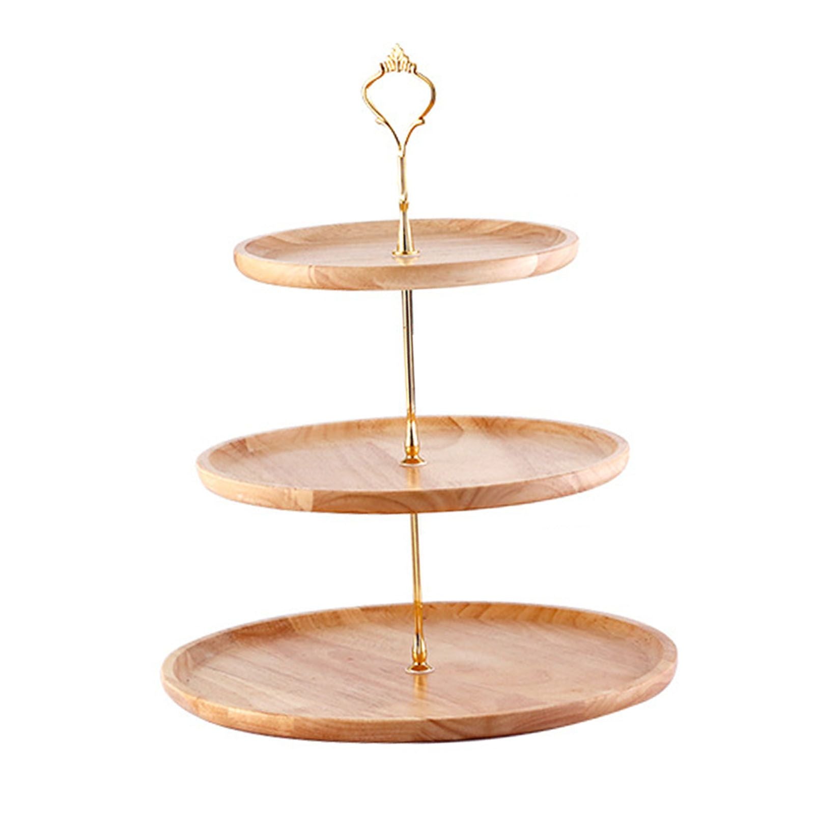 Fruit Plate Wood Natural Textured Simple Elegant Strong Durable Food Tray Cake Fruit Serving Tray 20+25+30cm V1294-YM0512-3118220292012