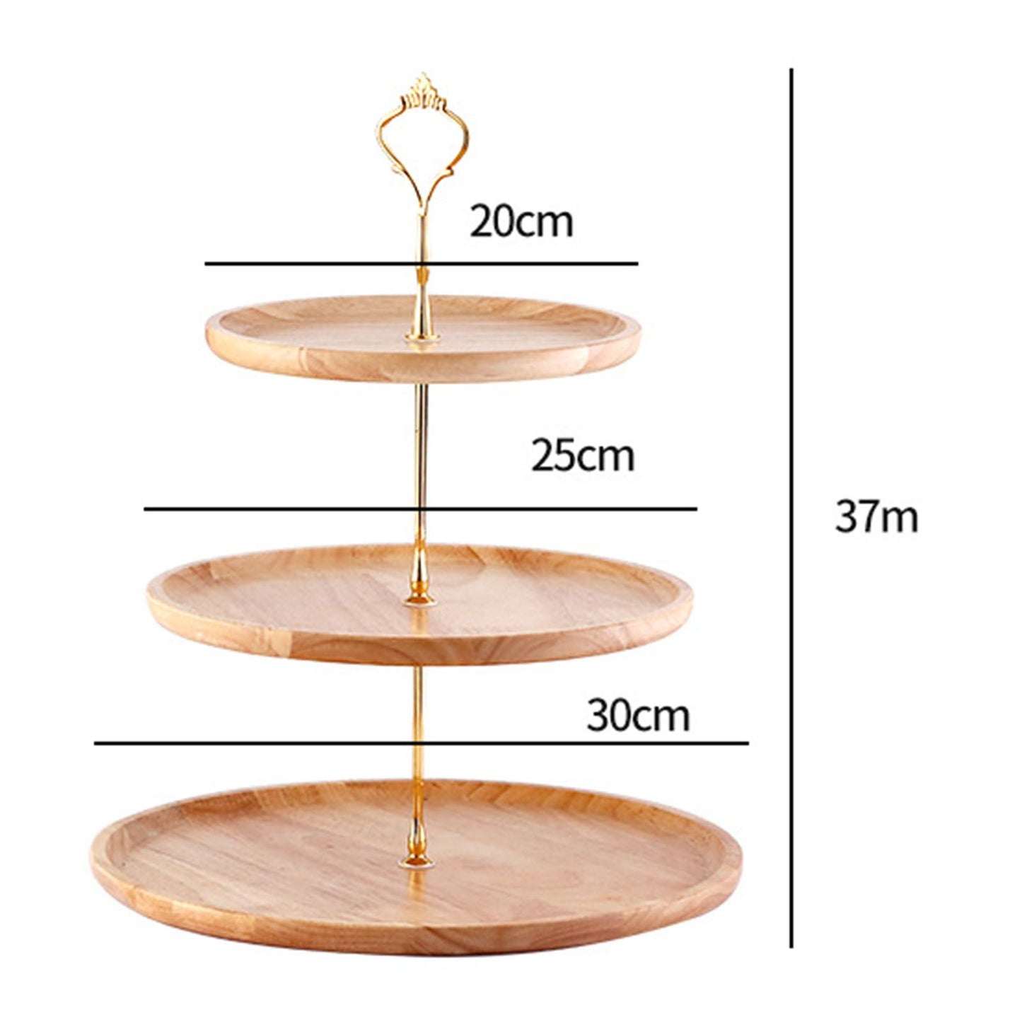 Fruit Plate Wood Natural Textured Simple Elegant Strong Durable Food Tray Cake Fruit Serving Tray 20+25+30cm V1294-YM0512-3118220292012
