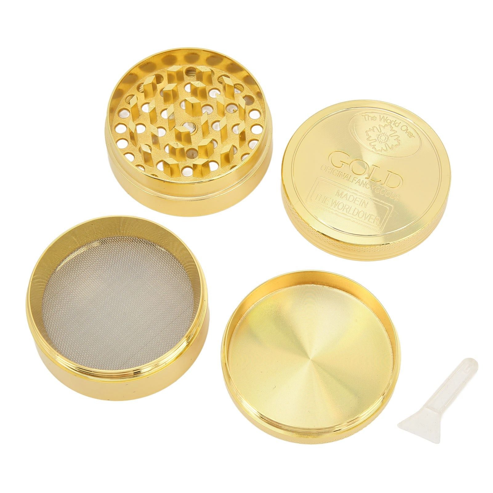 40mm Spice Grinder 4 Layers Aluminium Alloy Gold Coin Design Spice Crusher for Home Kitchen V1294-YM0512-3118220295111