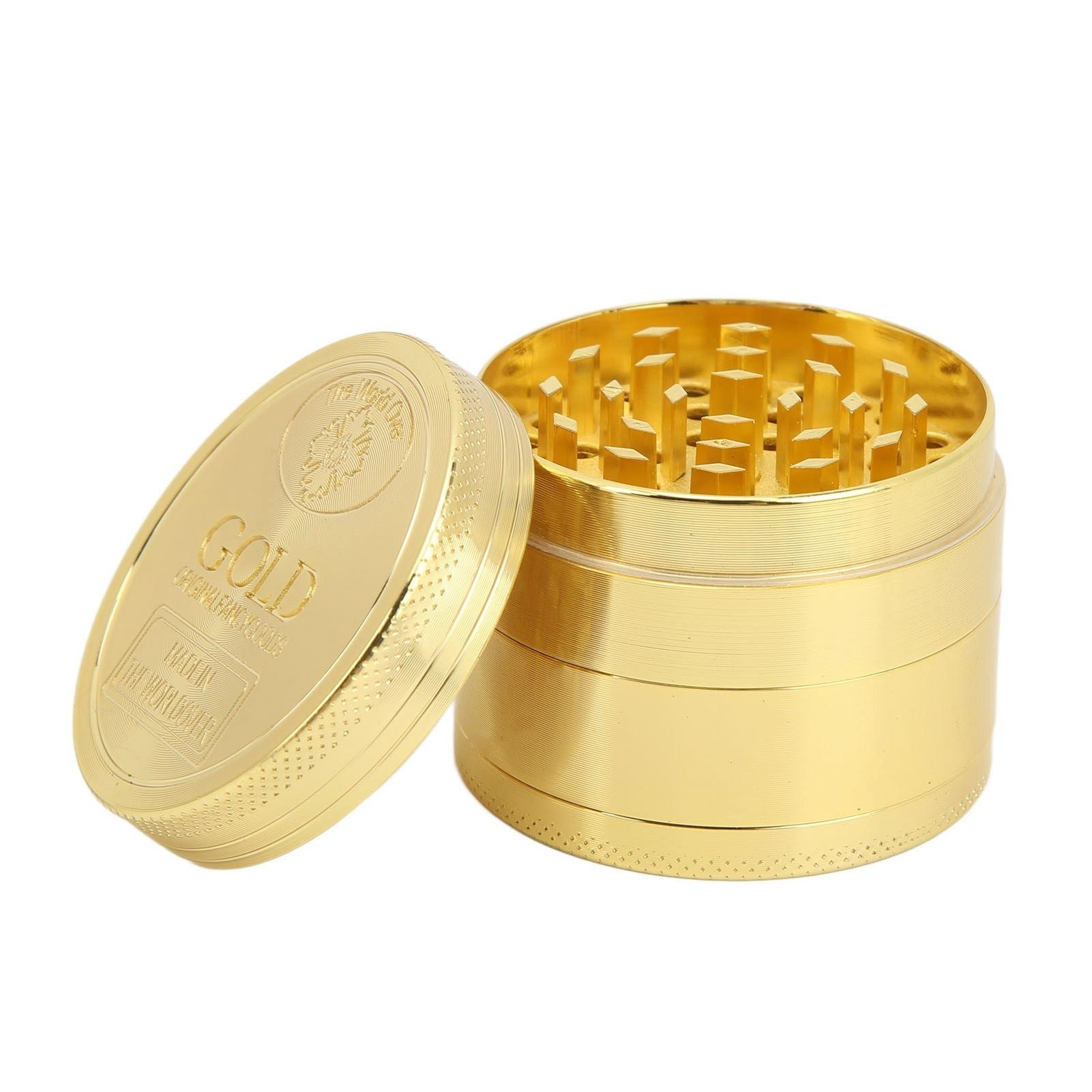 40mm Spice Grinder 4 Layers Aluminium Alloy Gold Coin Design Spice Crusher for Home Kitchen V1294-YM0512-3118220295111