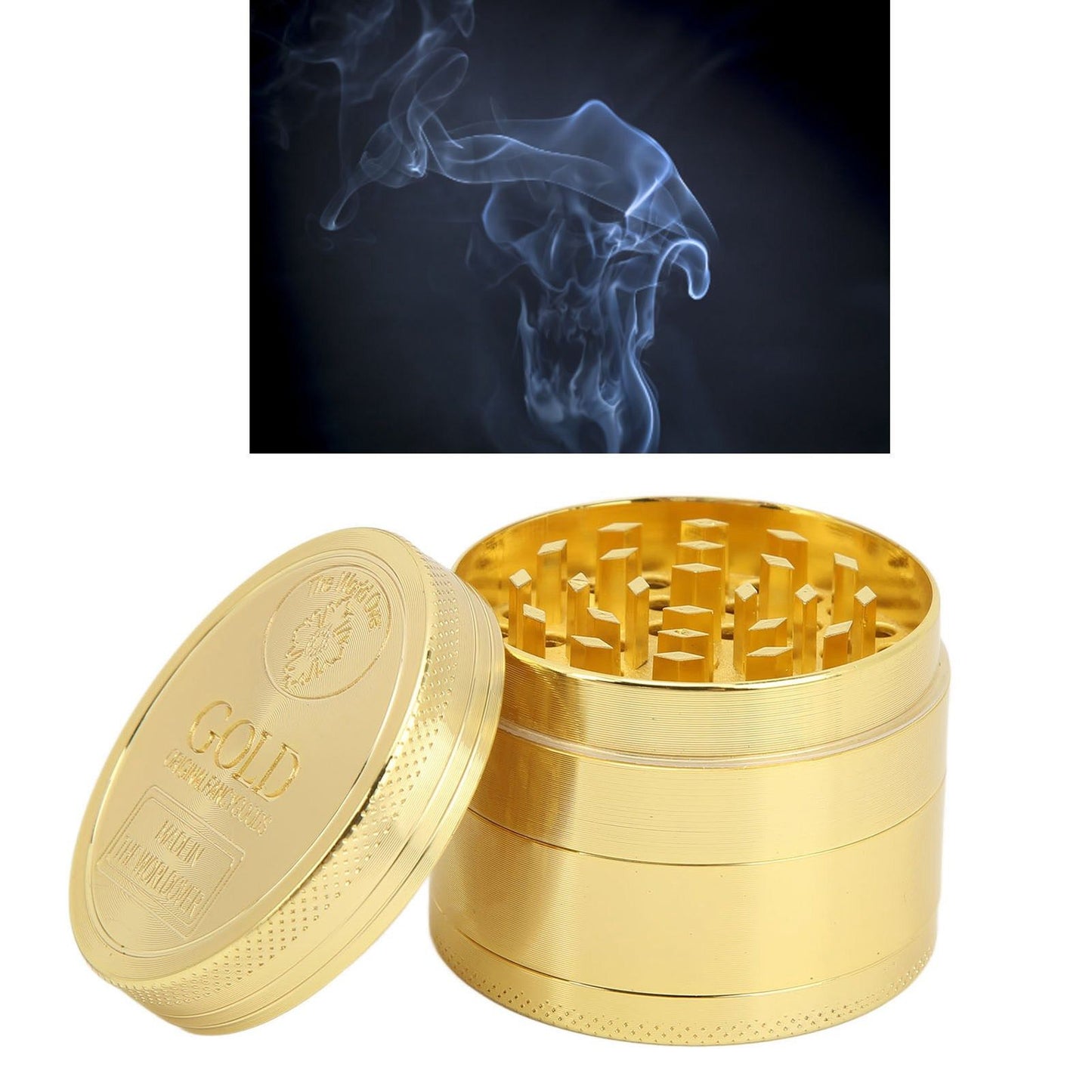40mm Spice Grinder 4 Layers Aluminium Alloy Gold Coin Design Spice Crusher for Home Kitchen V1294-YM0512-3118220295111