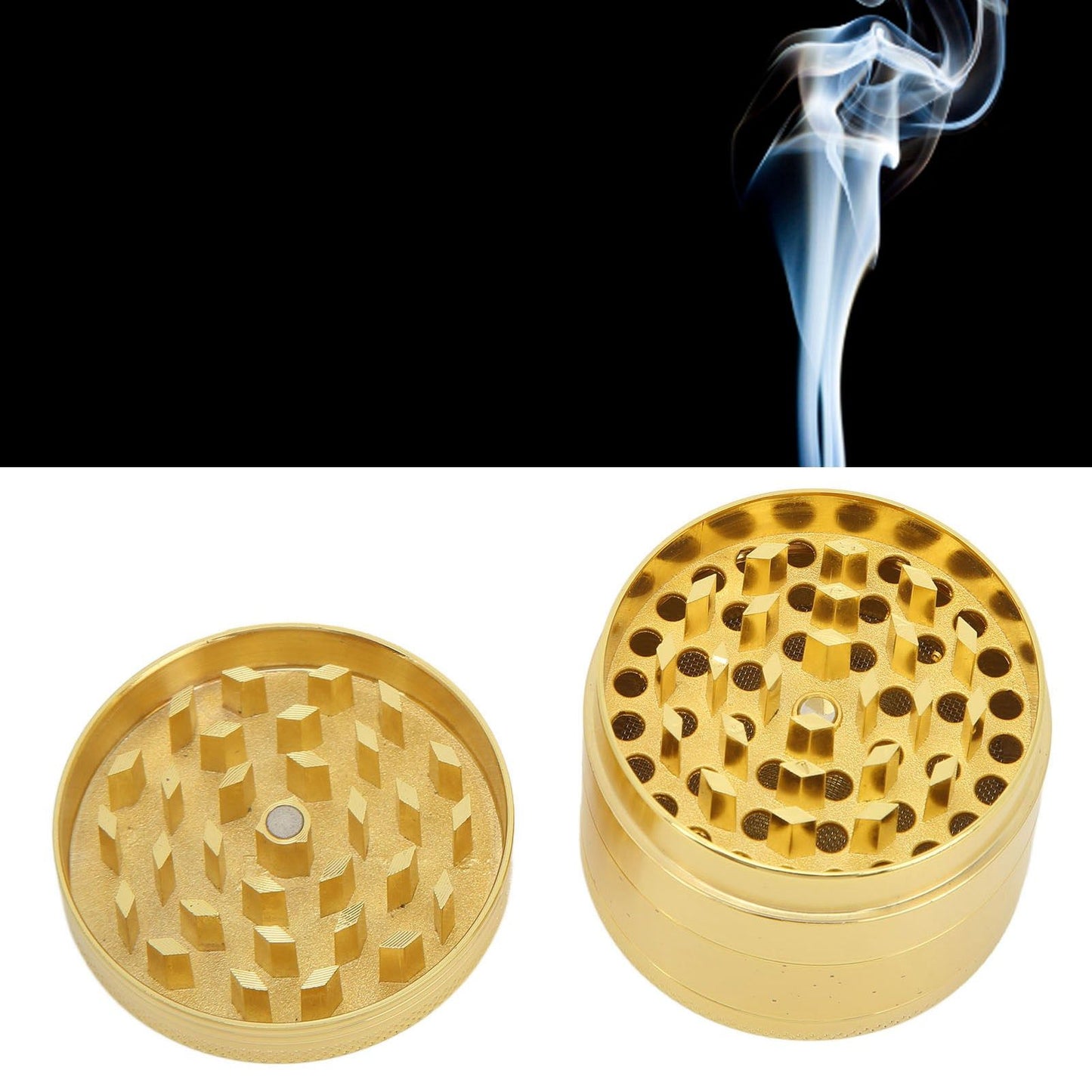 40mm Spice Grinder 4 Layers Aluminium Alloy Gold Coin Design Spice Crusher for Home Kitchen V1294-YM0512-3118220295111