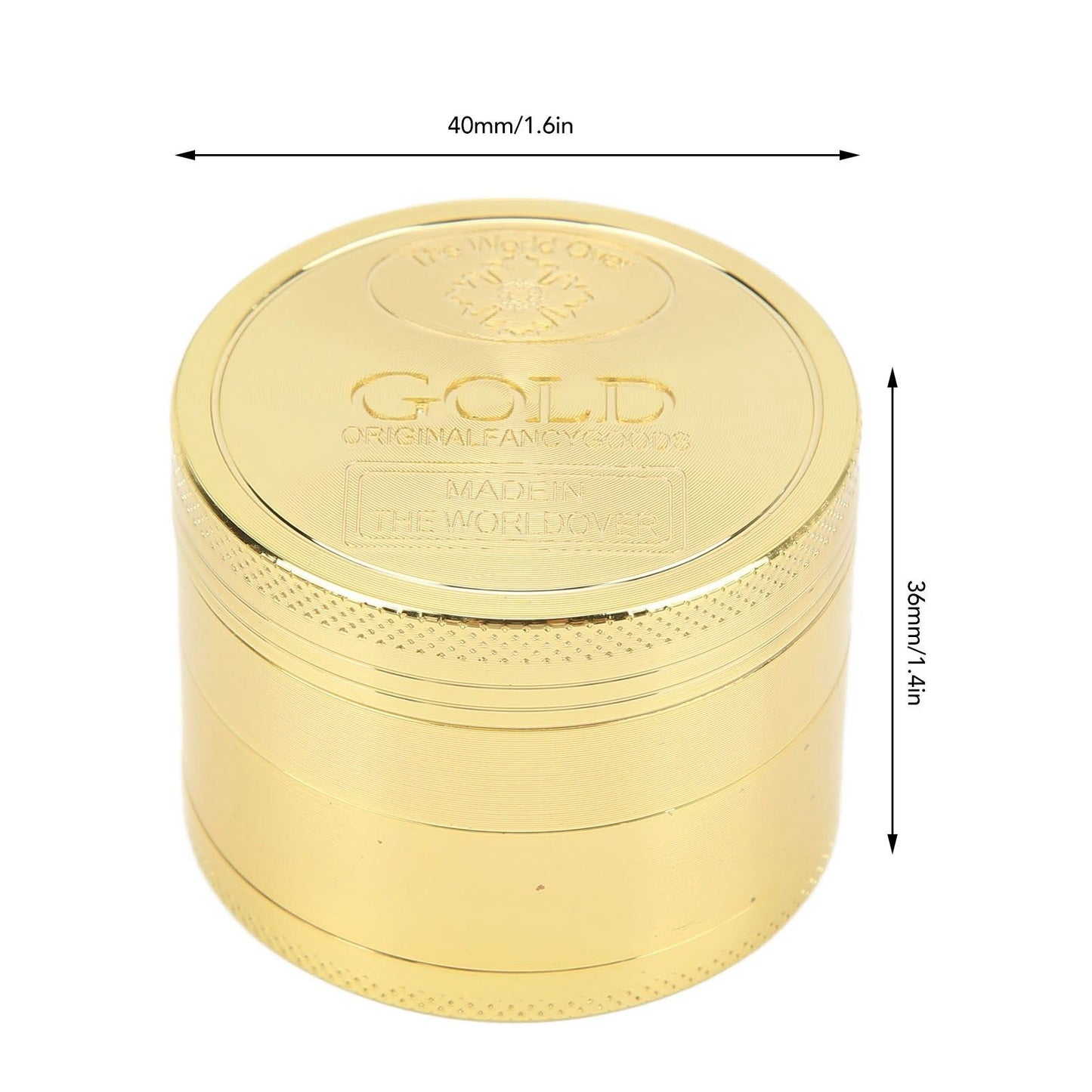 40mm Spice Grinder 4 Layers Aluminium Alloy Gold Coin Design Spice Crusher for Home Kitchen V1294-YM0512-3118220295111