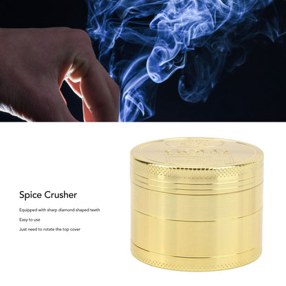 40mm Spice Grinder 4 Layers Aluminium Alloy Gold Coin Design Spice Crusher for Home Kitchen V1294-YM0512-3118220295111