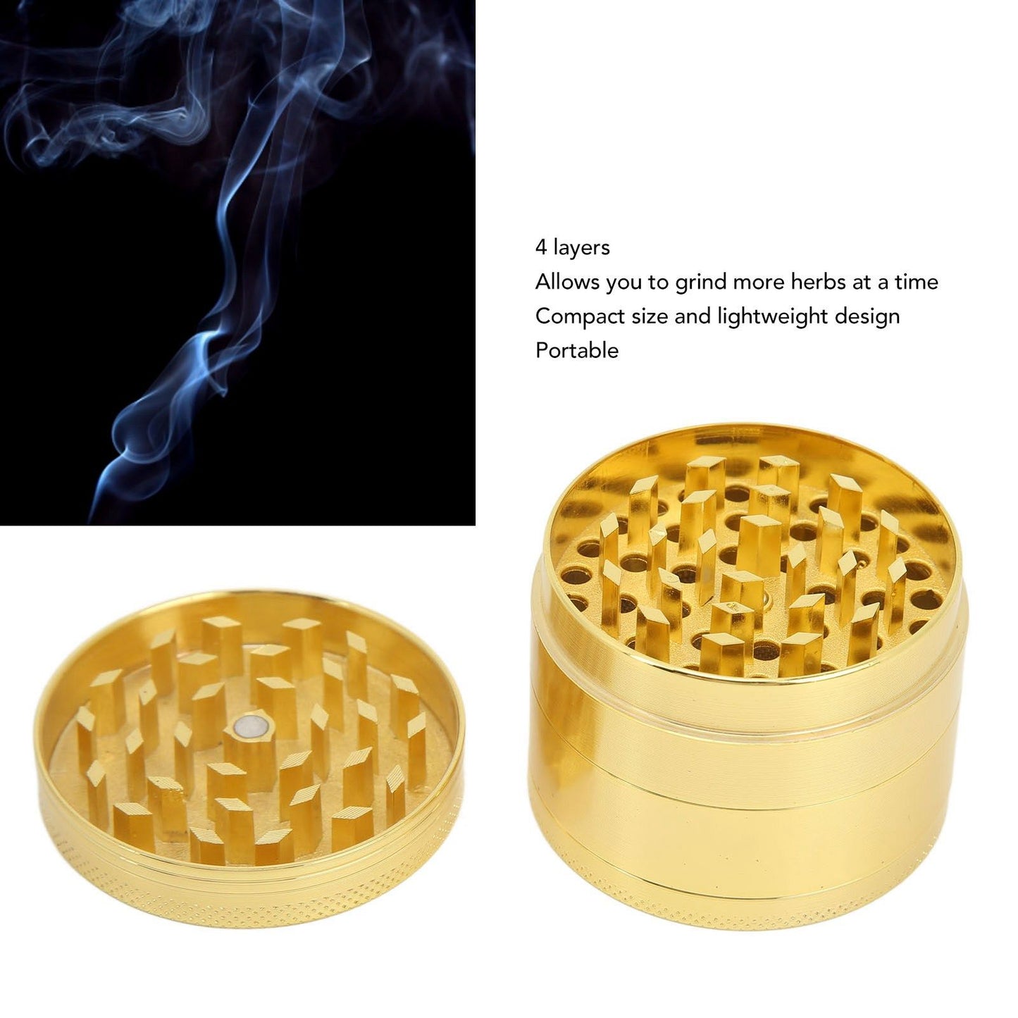 40mm Spice Grinder 4 Layers Aluminium Alloy Gold Coin Design Spice Crusher for Home Kitchen V1294-YM0512-3118220295111