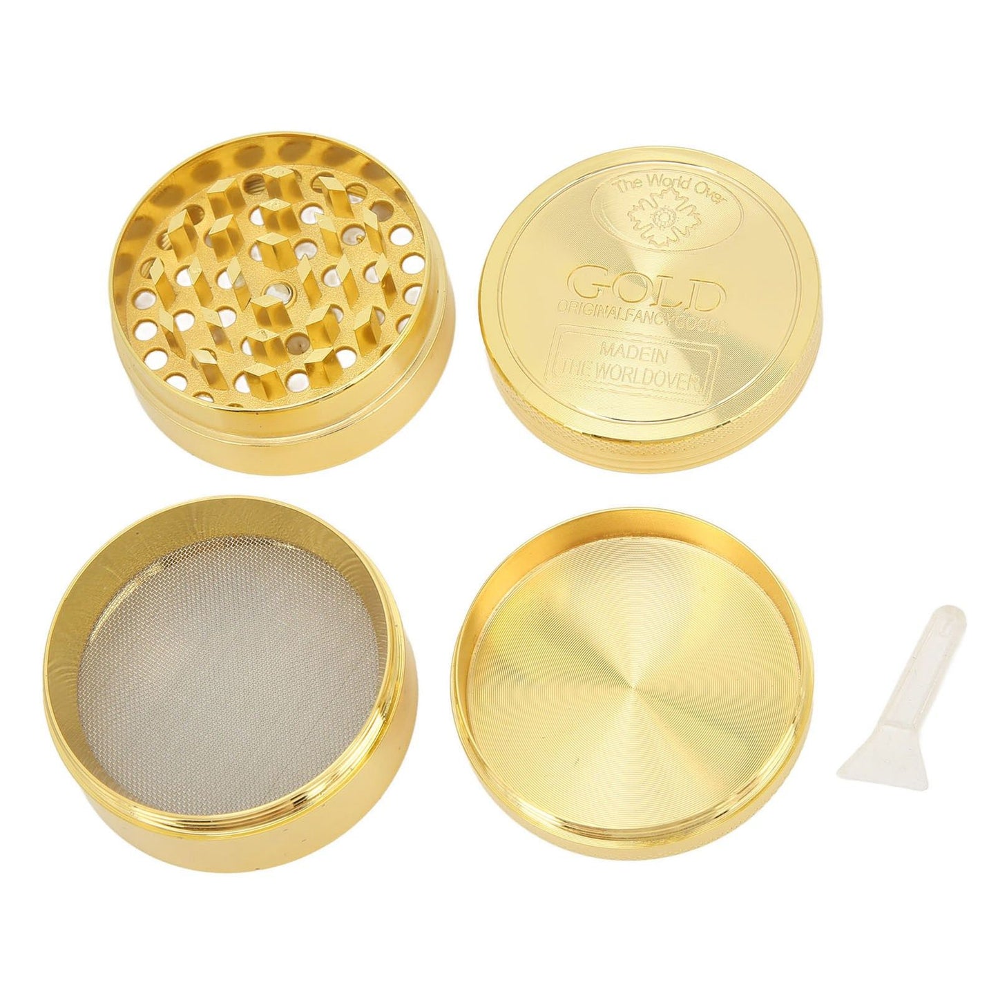 40mm Spice Grinder 4 Layers Aluminium Alloy Gold Coin Design Spice Crusher for Home Kitchen V1294-YM0512-3118220295111
