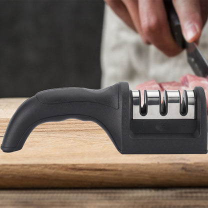 Knife Sharpener 3 Slot Kitchen Knives Sharpen Blade Sharpening Tool for Home Kitchen Black V1294-YM0512-3118220296012