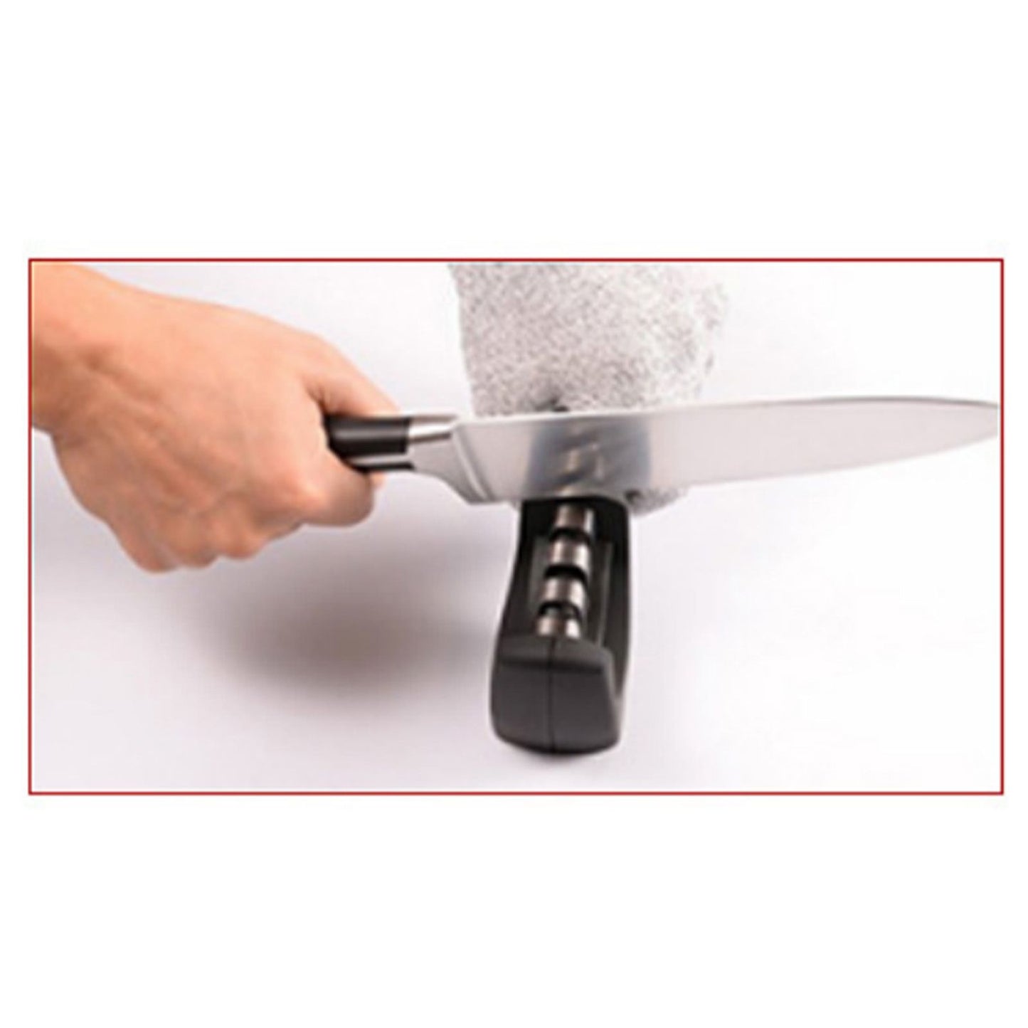 Knife Sharpener 3 Slot Kitchen Knives Sharpen Blade Sharpening Tool for Home Kitchen Black V1294-YM0512-3118220296012