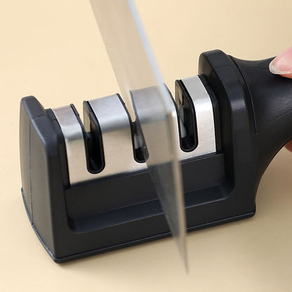 Knife Sharpener 3 Slot Kitchen Knives Sharpen Blade Sharpening Tool for Home Kitchen Black V1294-YM0512-3118220296012